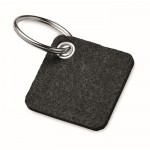 Porte-clés personnalisé en feutre RPET couleur gris foncé