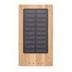 Power Bank en bambou avec panneau solaire couleur bois quatrième vue