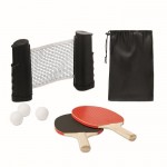Kit de ping-pong avec filet enroulable couleur noir