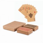 Deux jeux de cartes en papier recyclé couleur bois