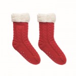 Chaussettes antidérapantes style Noël couleur rouge première vue
