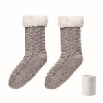 Chaussettes avec points antidérapants couleur gris