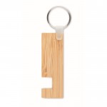 Porte-clés en bambou avec support couleur bois deuxième vue