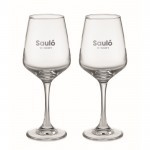 Deux verres à vin personnalisés couleur transparent vue principale