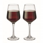 Deux verres à vin personnalisés couleur transparent première vue