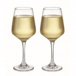 Deux verres à vin personnalisés couleur transparent deuxième vue