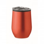 Tasse en acier à double paroi avec couvercle couleur rouge première vue