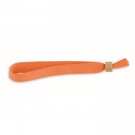 Bracelet en polyester et fermoir en bambou couleur orange