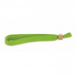 Bracelet en polyester et fermoir en bambou couleur vert lime