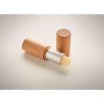 Stick à lèvres à la vanille en bambou couleur bois vue détail 2