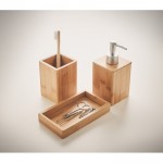 Ensemble d'accessoires de salle de bains couleur bois vue détail 2