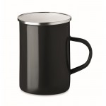Tasse en métal émaillé au design vintage couleur noir