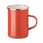 Tasse en métal émaillé au design vintage couleur rouge