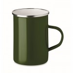 Tasse en métal émaillé au design vintage couleur vert