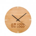Horloge murale en bambou avec zone d'impression