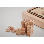 Jeu sudoku en bois couleur bois vue détail 3