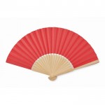 Eventail en bambou avec papier de couleur couleur rouge