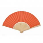 Eventail en bambou avec papier de couleur couleur orange
