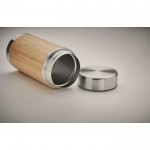 Pot de rangement en acier et bambou couleur bois vue détail 3