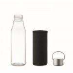 Botella de vidrio con tapa antifugas, asa y funda 500ml couleur transparent neuvième vue