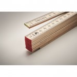 Mètre ruban de charpentier en bois couleur bois vue détail 3