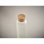 Botella de vidrio para sublimación con tapa de bambú 650ml couleur blanc quatrième vue photographique