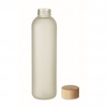 Botella de vidrio para sublimación con tapa de bambú 650ml couleur blanc sixième vue