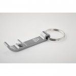 Porte-clés décapsuleur personnalisé couleur argenté vue détail 2