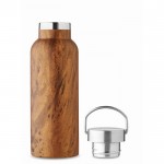 Botella de acero reciclado doble pared y aspecto de madera 500ml couleur marron cinquième vue