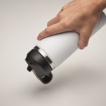 Botella de acero inoxidable reciclado antifugas con pajita 500ml couleur blanc cinquième vue photographique
