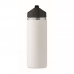 Botella de acero inoxidable reciclado antifugas con pajita 500ml couleur blanc septième vue