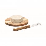 Set de tabla de quesos de madera de acacia pequeña con cuchillo couleur bois quatrième vue