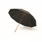 Paraguas de pongee RPET manual antiviento con estructura de bambú Ø104 couleur noir