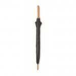 Paraguas de pongee RPET manual antiviento con estructura de bambú Ø104 couleur noir deuxième vue