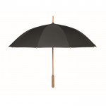 Paraguas de pongee RPET manual antiviento con estructura de bambú Ø104 couleur noir troisième vue