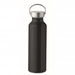 Botella de aluminio reciclado con tapón antifugas y asa 500ml couleur noir