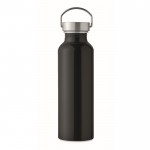 Botella de aluminio reciclado con tapón antifugas y asa 500ml couleur noir quatrième vue