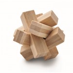 Rompecabezas económico de bambú con forma de estrella couleur bois