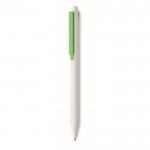 Bolígrafo reciclado blanco con clip de color tinta azul couleur vert lime