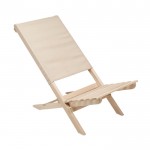 Silla de playa plegable de madera con asiento bajo peso máximo 95 kg couleur beige