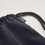Mochilas de cuerdas gruesas en poliéster RPET con bolsillo con cremallera couleur bleu cinquième vue photographique