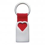Porte-clés publicitaire avec cœur couleur  rouge troisième vue