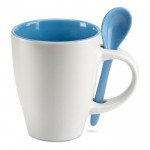 Tasse personnalisée avec cuillère de 250 ml couleur  bleu