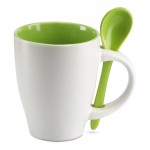 Tasse personnalisée avec cuillère de 250 ml couleur  vert
