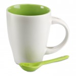 Tasse personnalisée avec cuillère de 250 ml couleur  vert deuxième vue