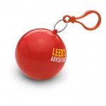 Imperméable publicitaire en boule ronde couleur  rouge avec logo