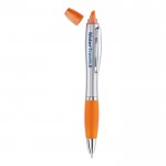 2 en 1 stylo de couleur avec phosphore couleur  orange deuxième vue avec logo
