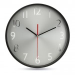Horloge publicitaire avec cadran argenté couleur  noir