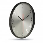 Horloge publicitaire avec cadran argenté couleur  noir deuxième vue