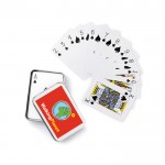 Jeu de cartes dans une boîte métallique personnalisée couleur  argenté mat troisième vue avec logo
